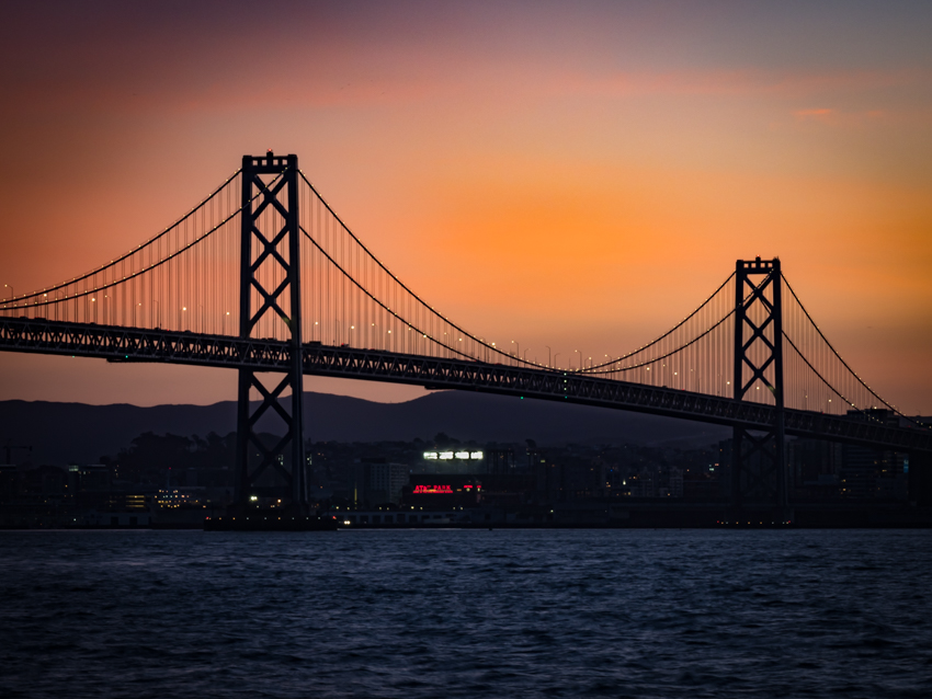 Megan Crandlemire Photography, Bay Bridge at sunset 