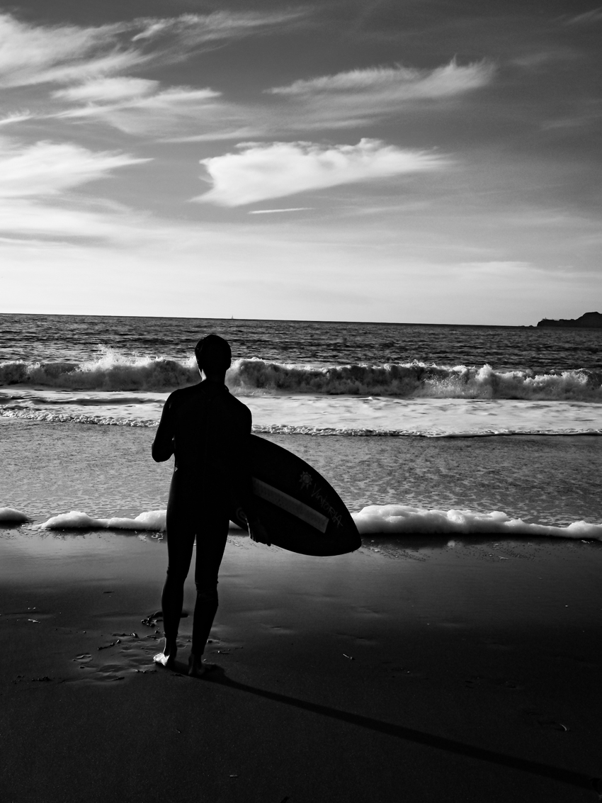 surfer silhouette baker beach
